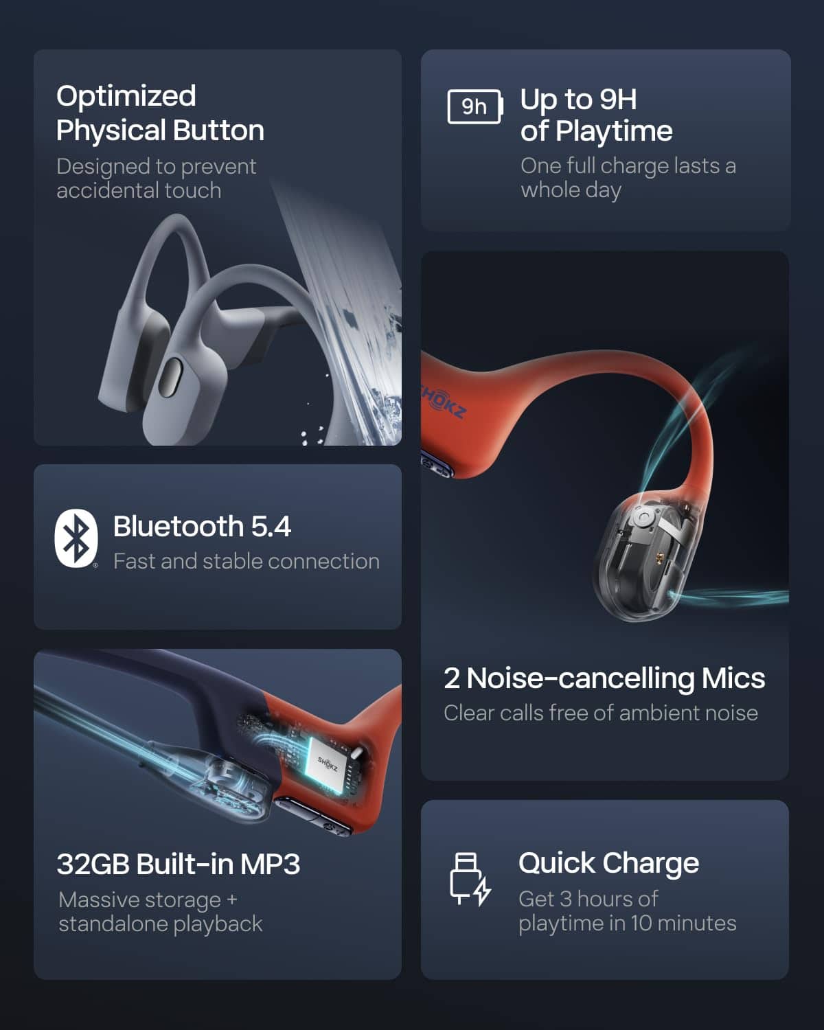 SHOKZ OpenSwim Pro - Auriculares Bluetooth de Oído Abierto - Imagen 9