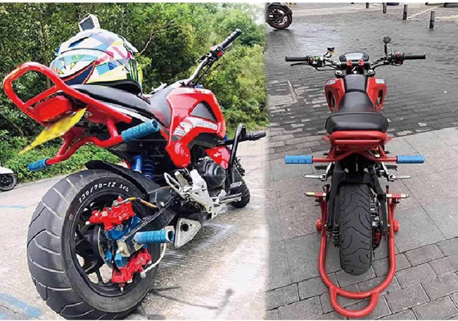 Portaequipajes trasero de motocicleta Mokuo Iron Manned con - Imagen 5