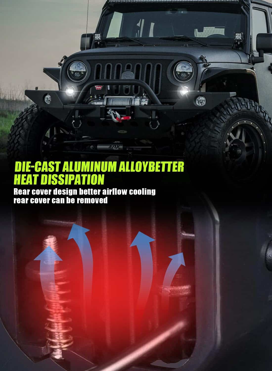 HENGTUAUTO 4inch LED Fog Light Assembly Front Bumper - Imagen 5