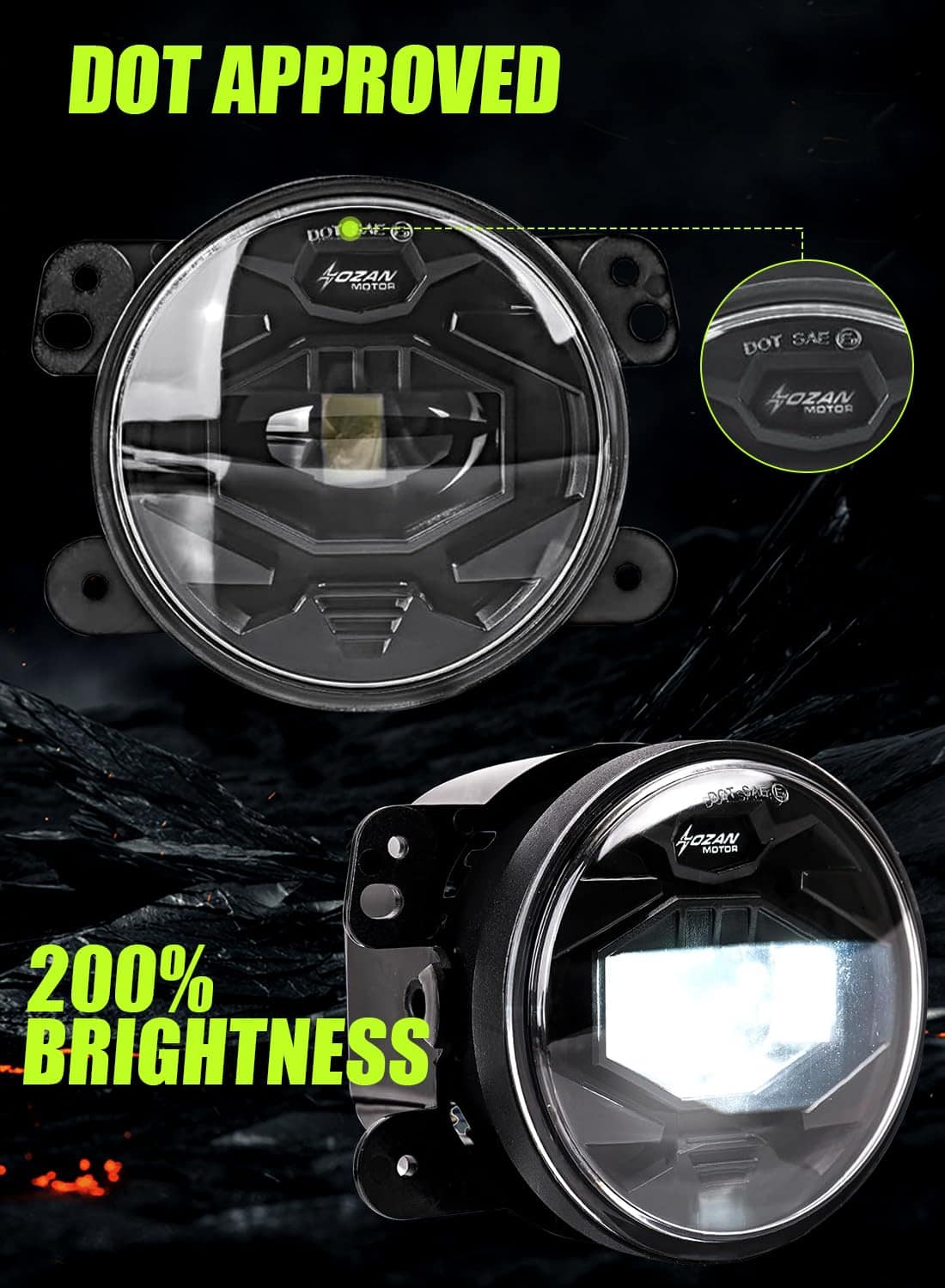 HENGTUAUTO 4inch LED Fog Light Assembly Front Bumper - Imagen 4