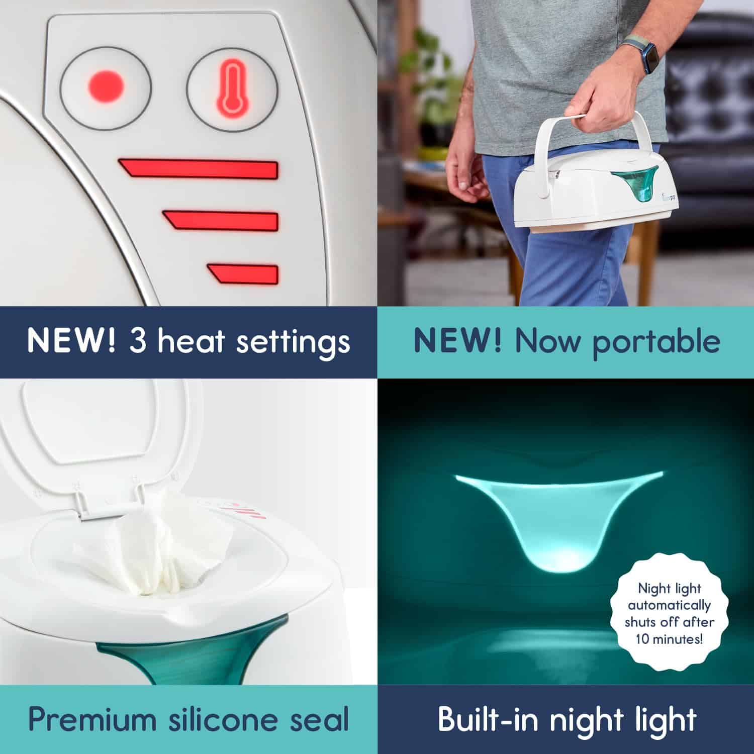 Calentador de Toallitas para Bebés Portátil Hiccapop, - Imagen 4