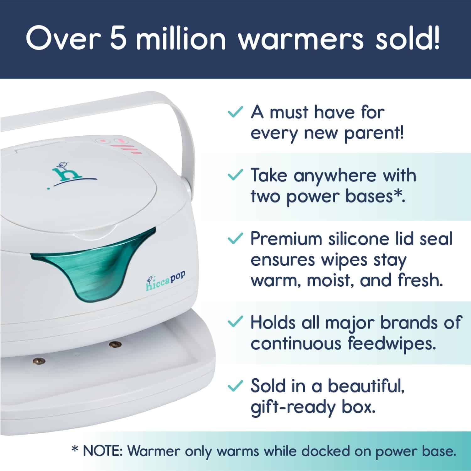Calentador de Toallitas para Bebés Portátil Hiccapop, - Imagen 7