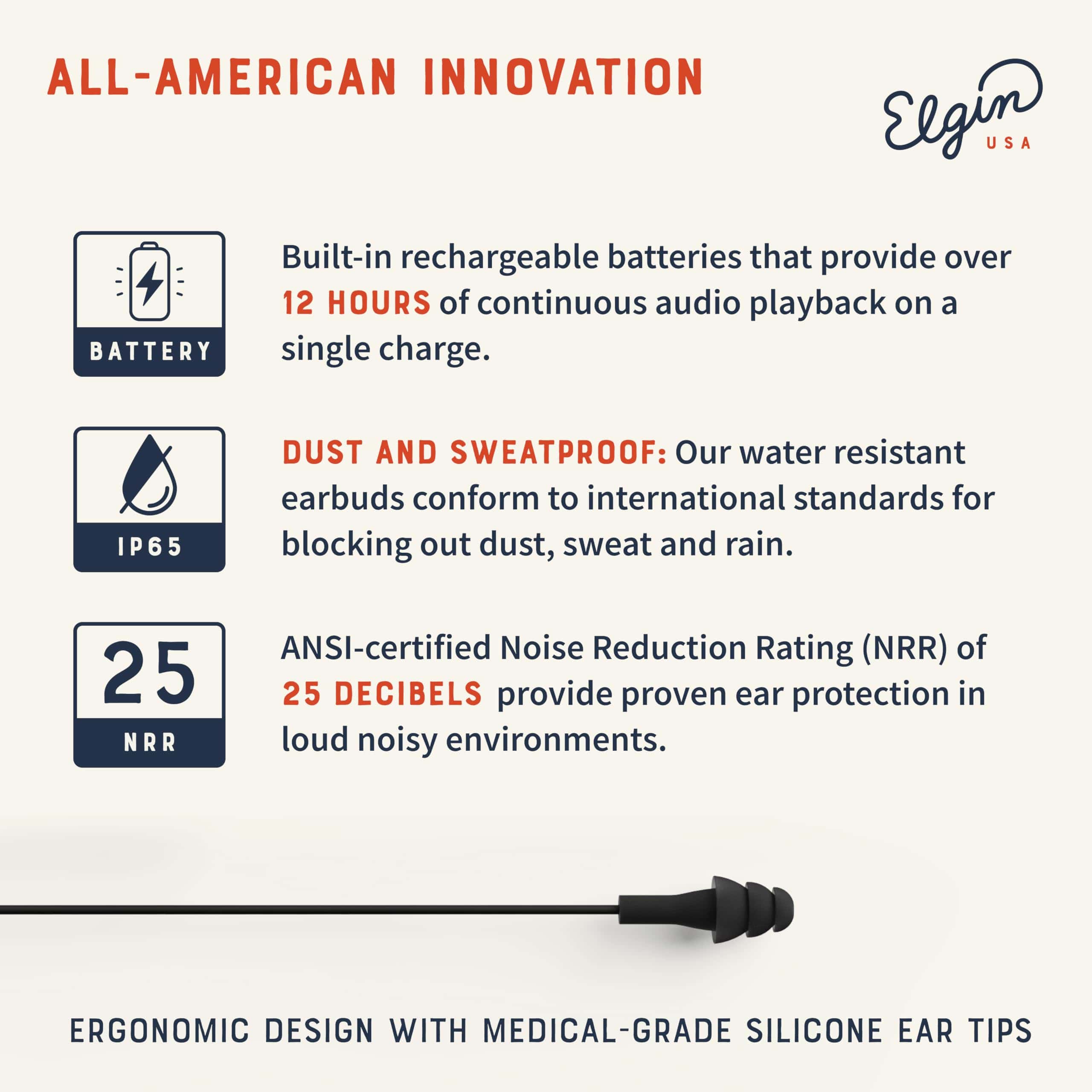 Audífonos inalámbricos Elgin Ruckus Bluetooth para tapones - Imagen 4