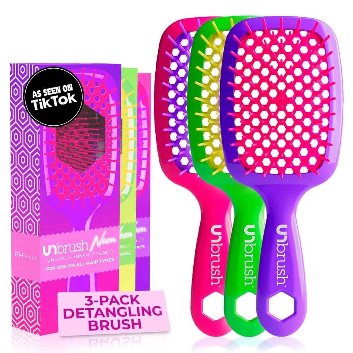 Paquete de 3 FHI Heat UNbrush Cepillo Desenredante -