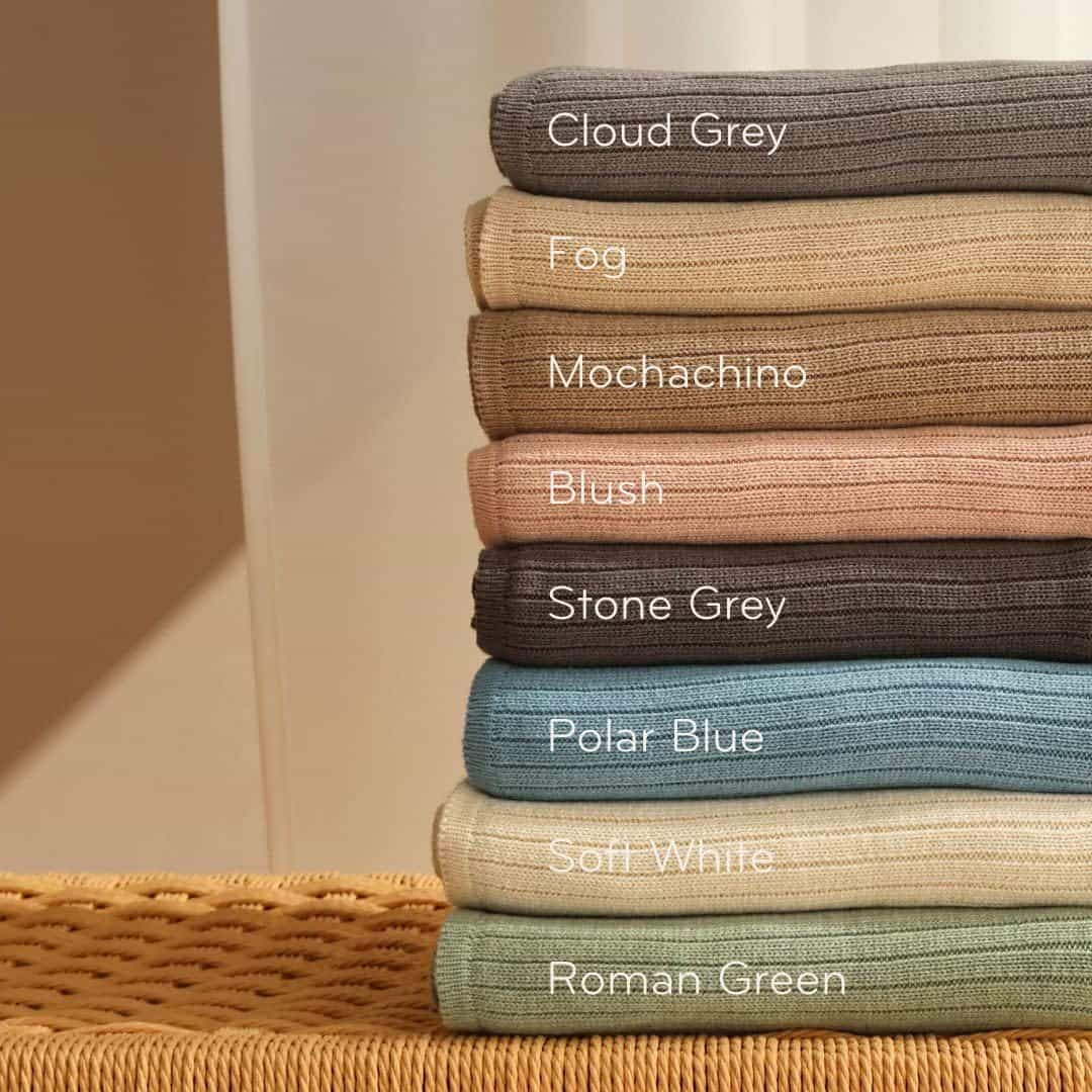 Manta de bebé de algodón orgánico tejido -Fog y Blush - Imagen 6