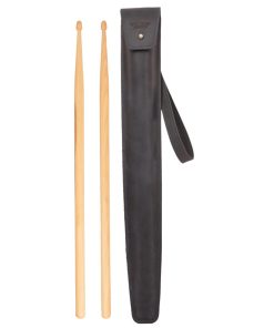 Bolsa de palillos de tambor de cuero genuino con cierre de