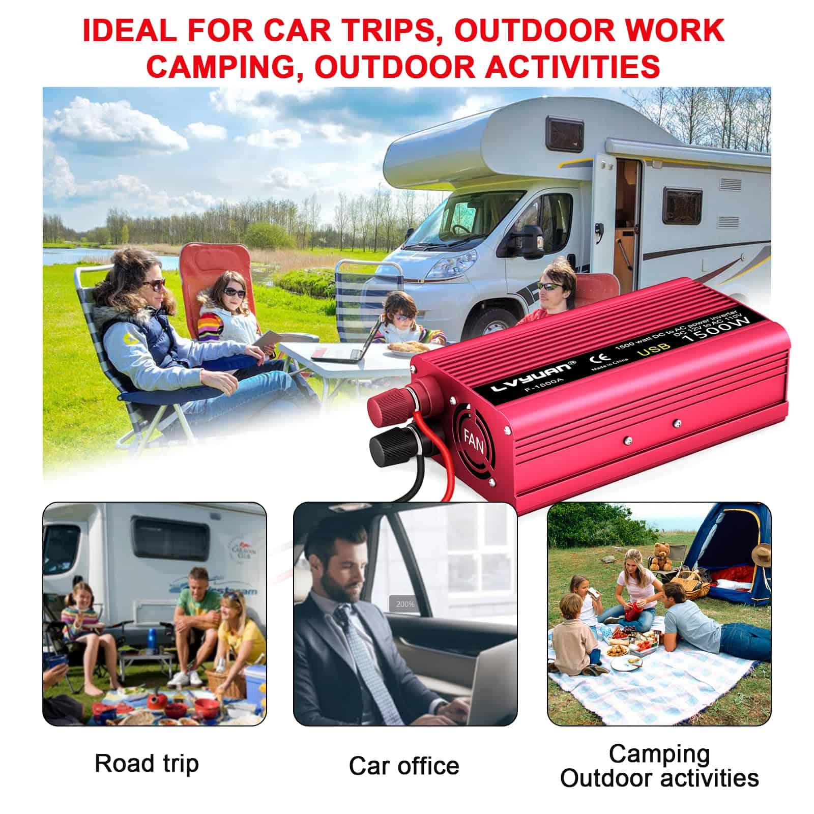 Inversor de corriente IpowerBingo 700W/1500W (Pico) Doble - Imagen 8