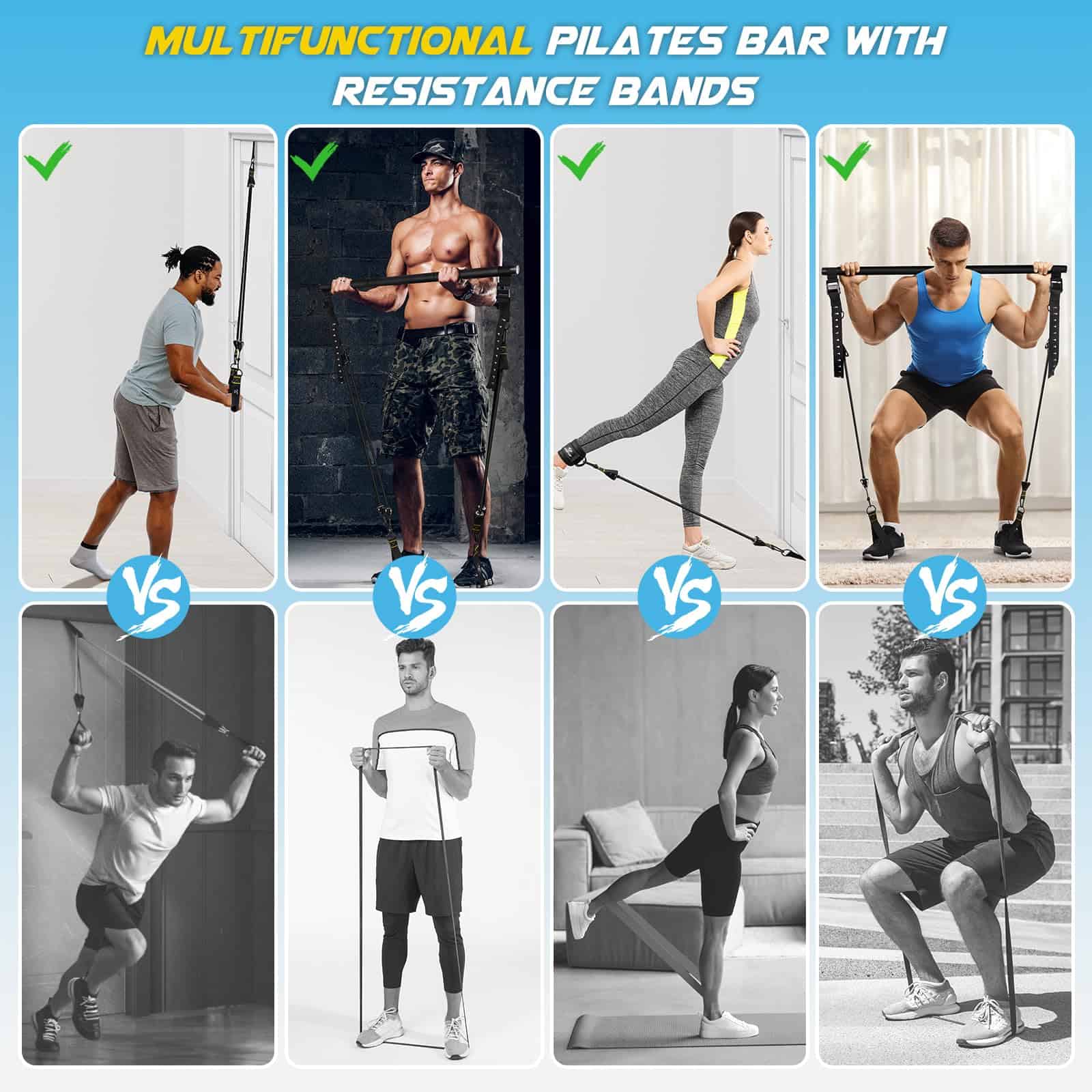 Kit de Barra de Pilates con Bandas de -Negro Pro (30/40/50 l - Imagen 5