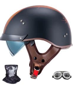 Casco de moto retro JQF Gear para hombres y mujeres Casco