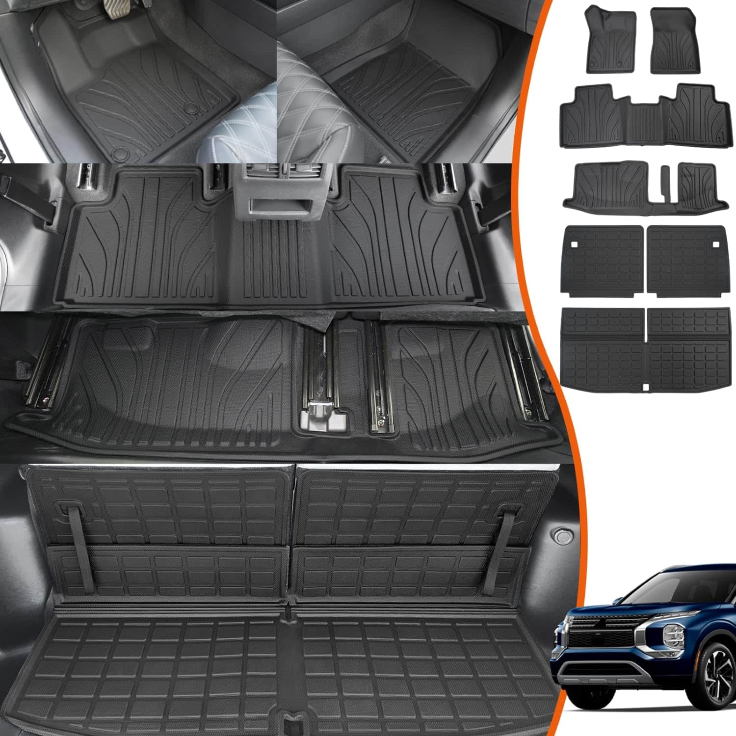 Tapete de Carga para Piso Compatible con 22-25 Mitsubishi