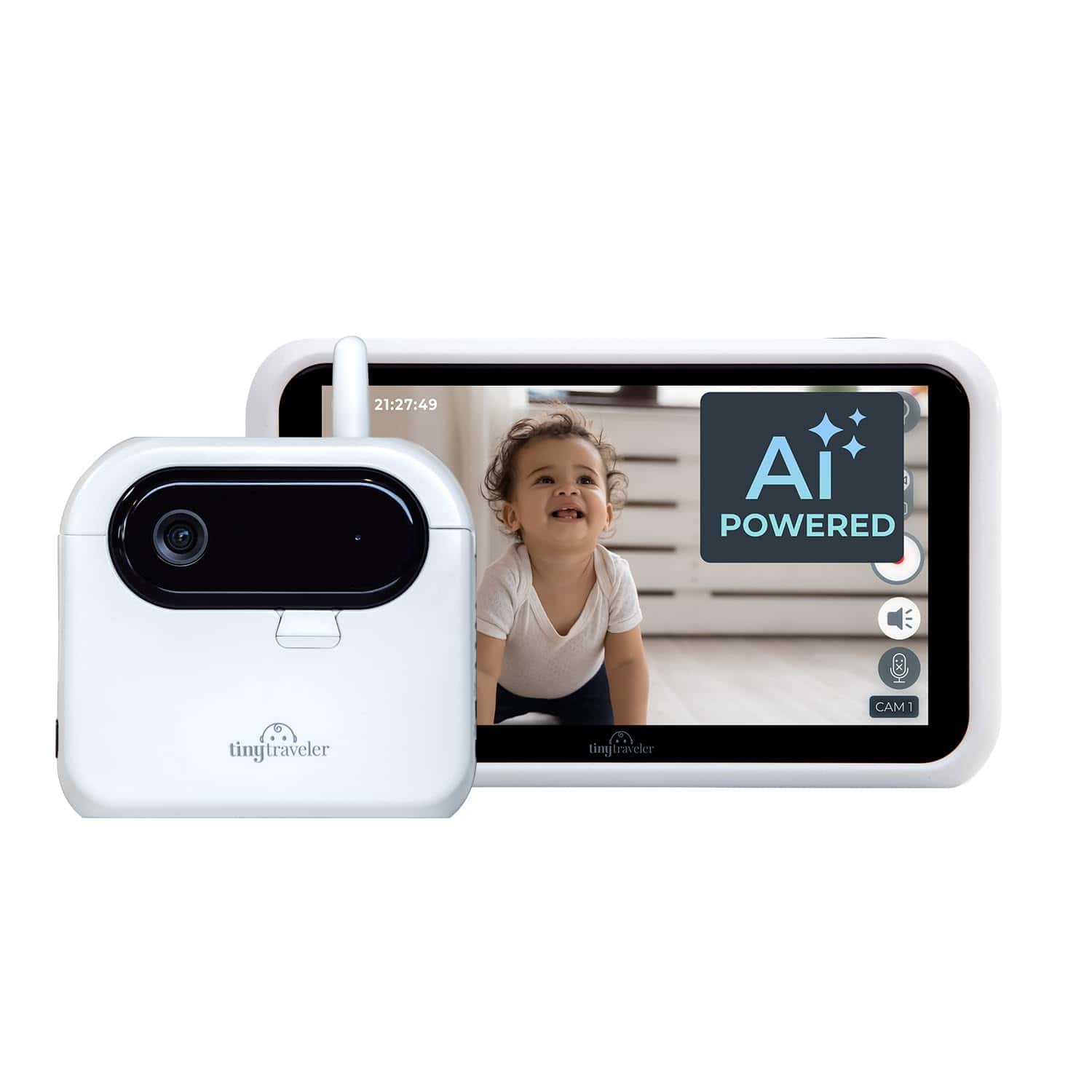 Monitor de bebé inteligente Tiny Traveler Ai con Power Bank