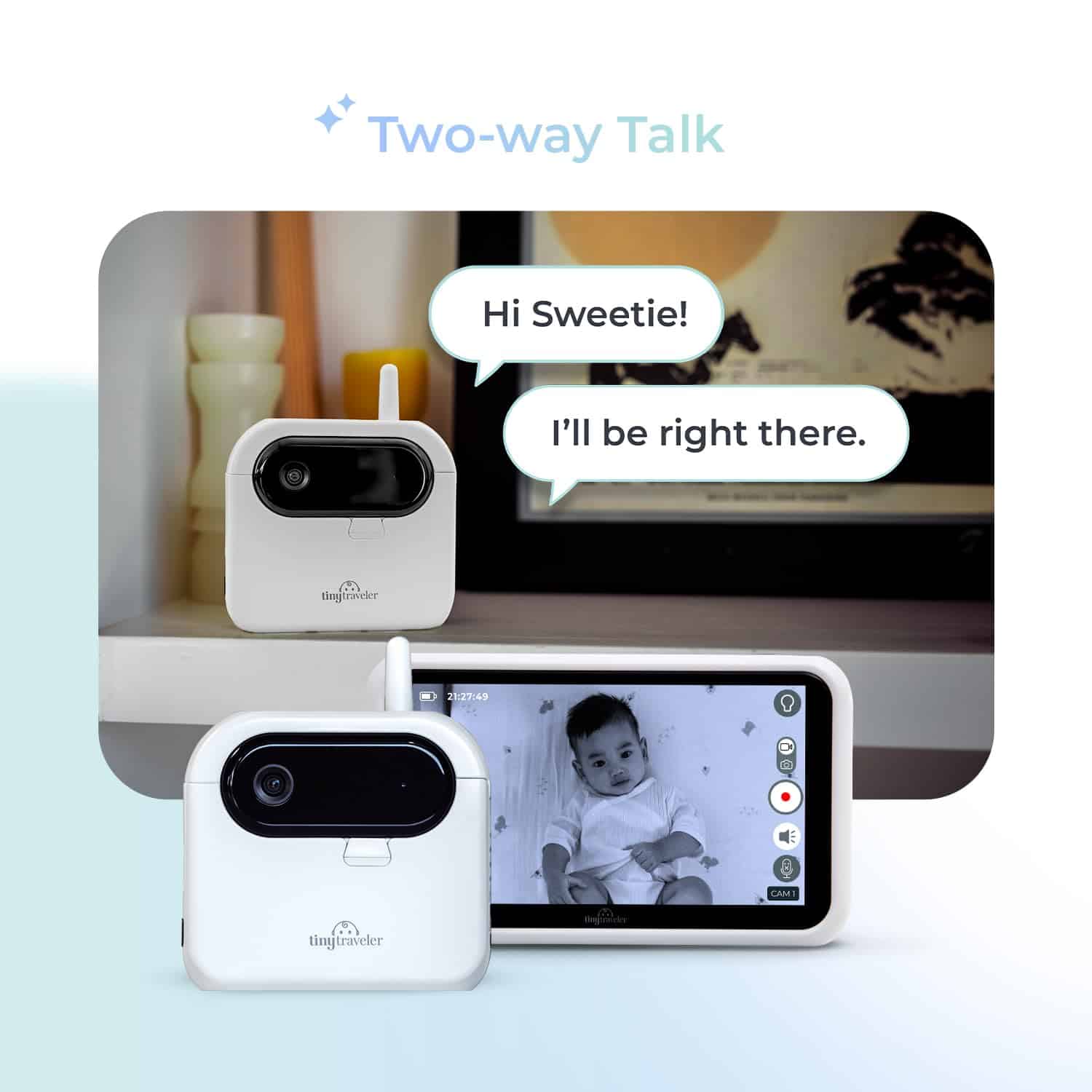 Monitor de bebé inteligente Tiny Traveler Ai con Power Bank - Imagen 5