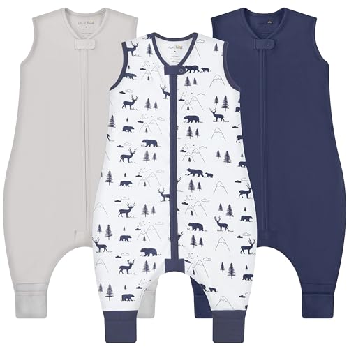 Saco de dormir para niños con pies, 0.5 TOG -Forest/Grey/Nav