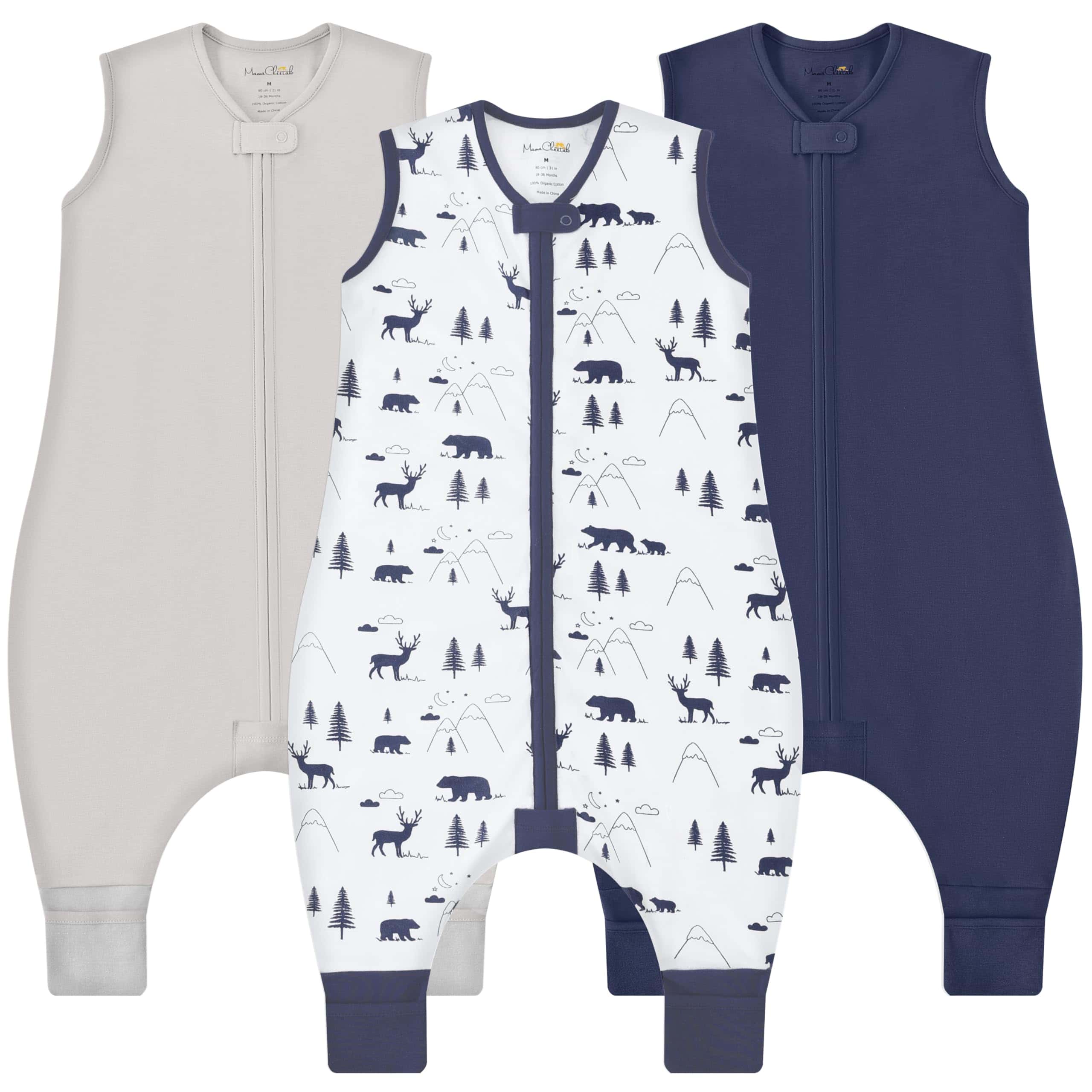Saco de dormir para niños con pies, 0.5 TOG -Forest/Grey/Nav