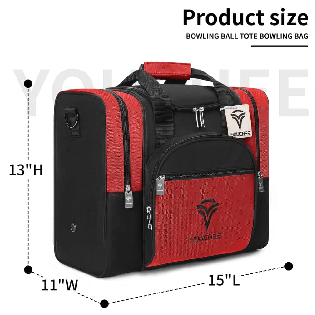 Bolso de transporte para bola de bolos Youchee -Rojo - Imagen 3