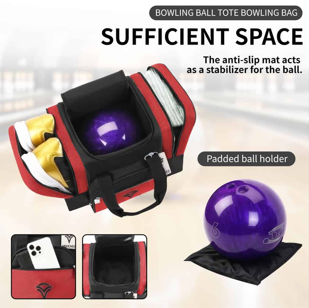 Bolso de transporte para bola de bolos Youchee -Rojo - Imagen 5