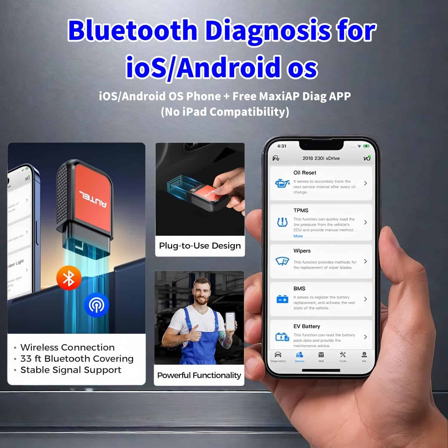 Autel MaxiAP AP2500 Escáner OBD2 Bluetooth 5 Funciones de - Imagen 3