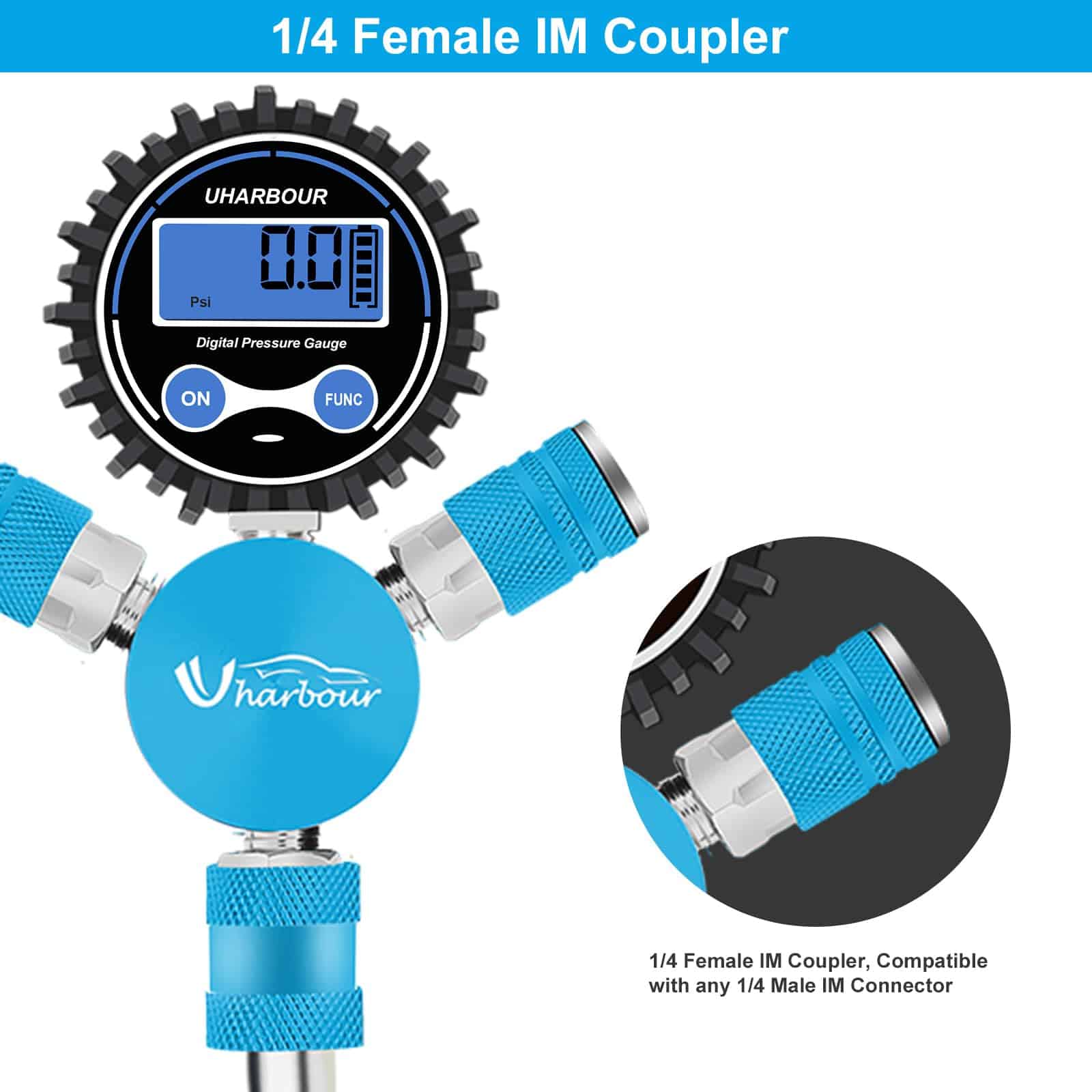 Manifold de Aire Uharbour con Manómetro Digital de Presión - Imagen 5