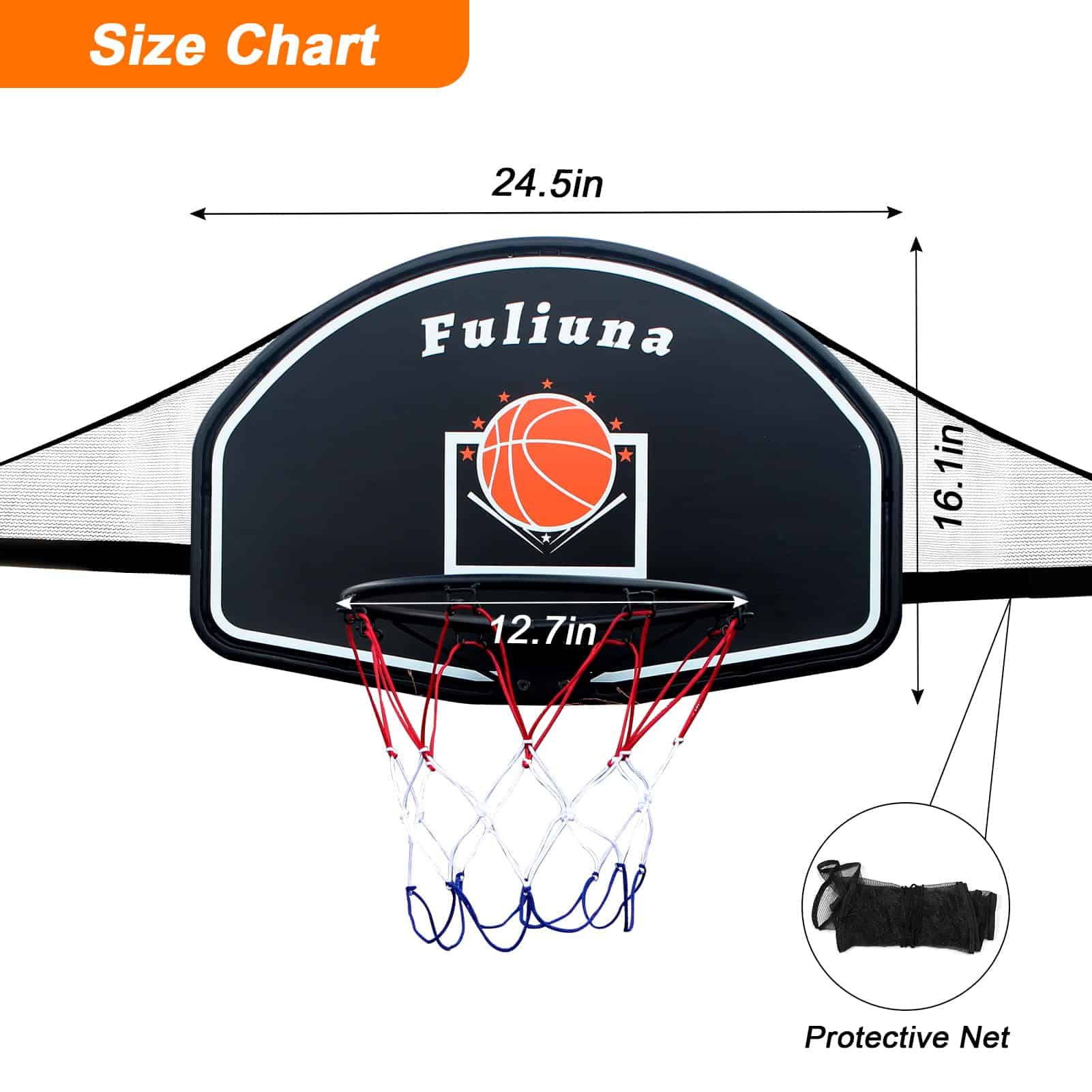Aro de Baloncesto para Trampolín Fuliuna, Fácil de Instalar - Imagen 7
