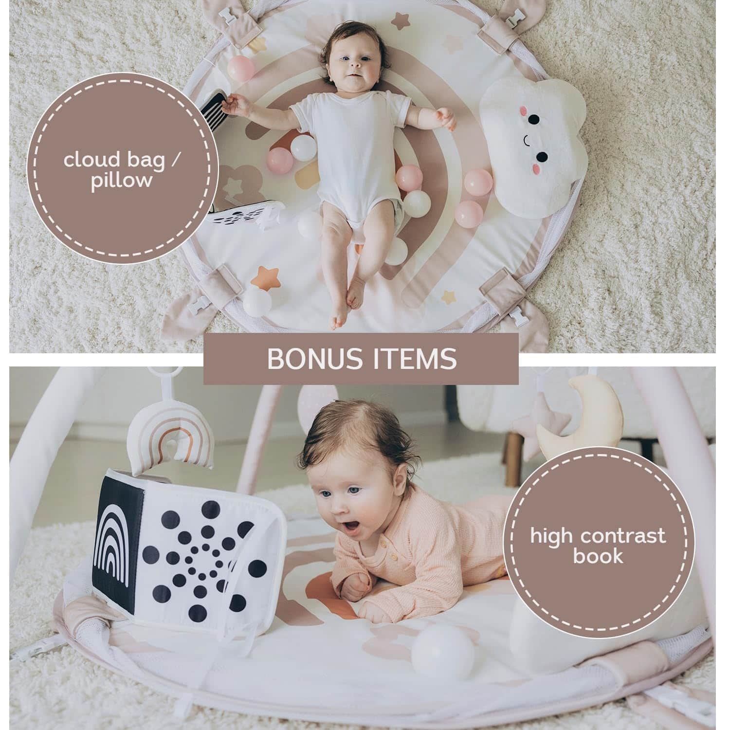 Aila+Aiden 6-en-1 XL Alfombra de Juego y Gimnasio para - Imagen 5