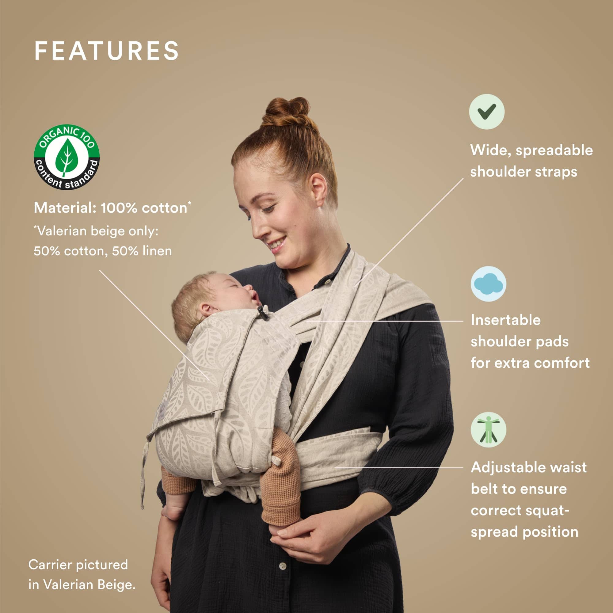 Portabebés Stokke Limas, Floral Beige (OCS) - Portabebés de - Imagen 3