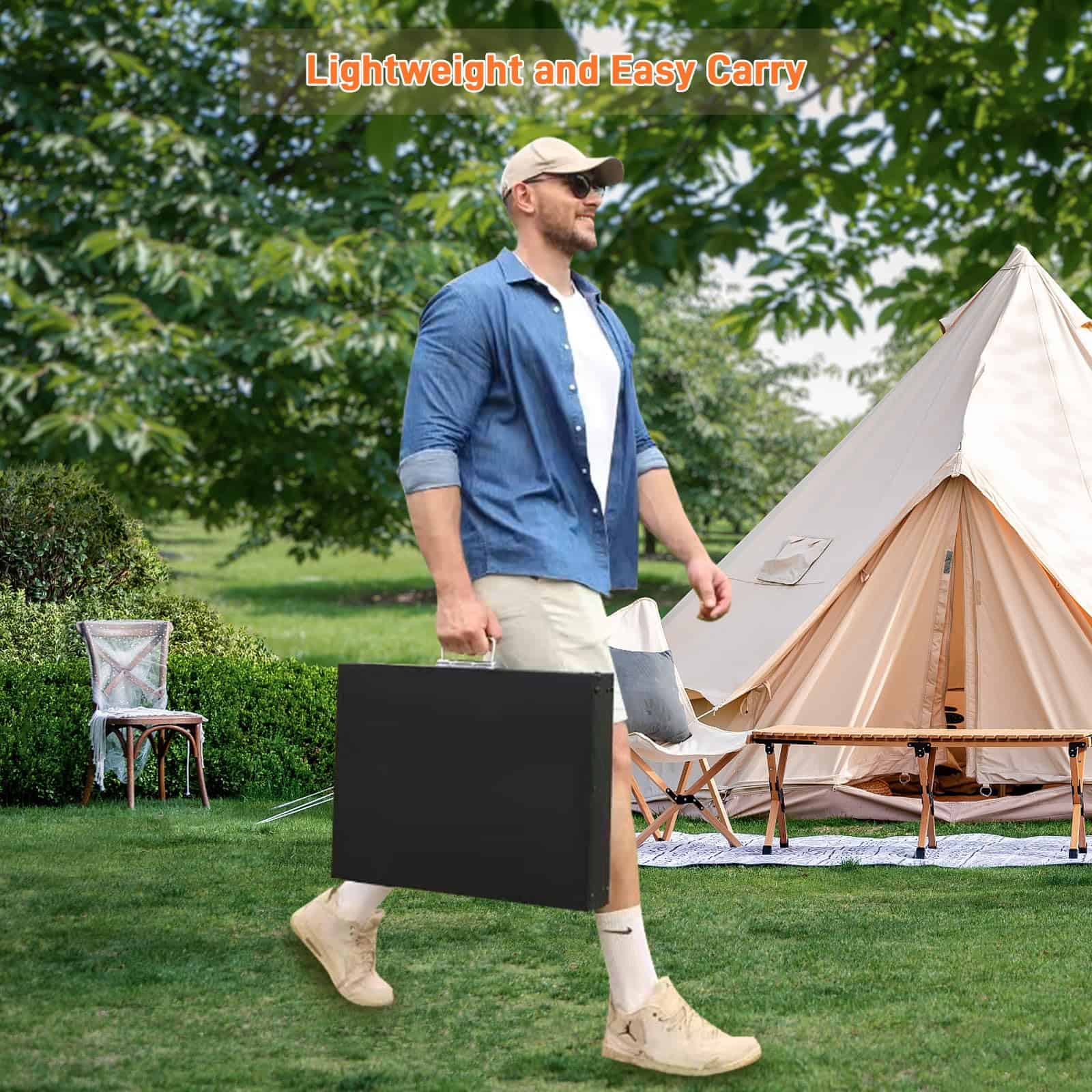 Mesa de Parrilla Portátil para Exteriores, Soporte para - Imagen 9