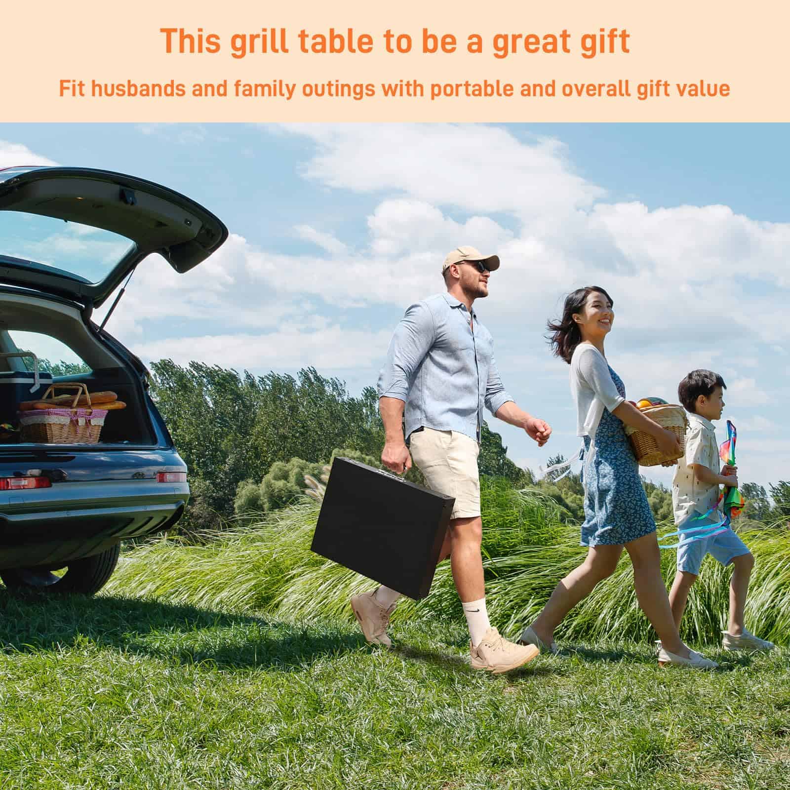 Mesa de Parrilla Portátil para Exteriores, Soporte para - Imagen 10