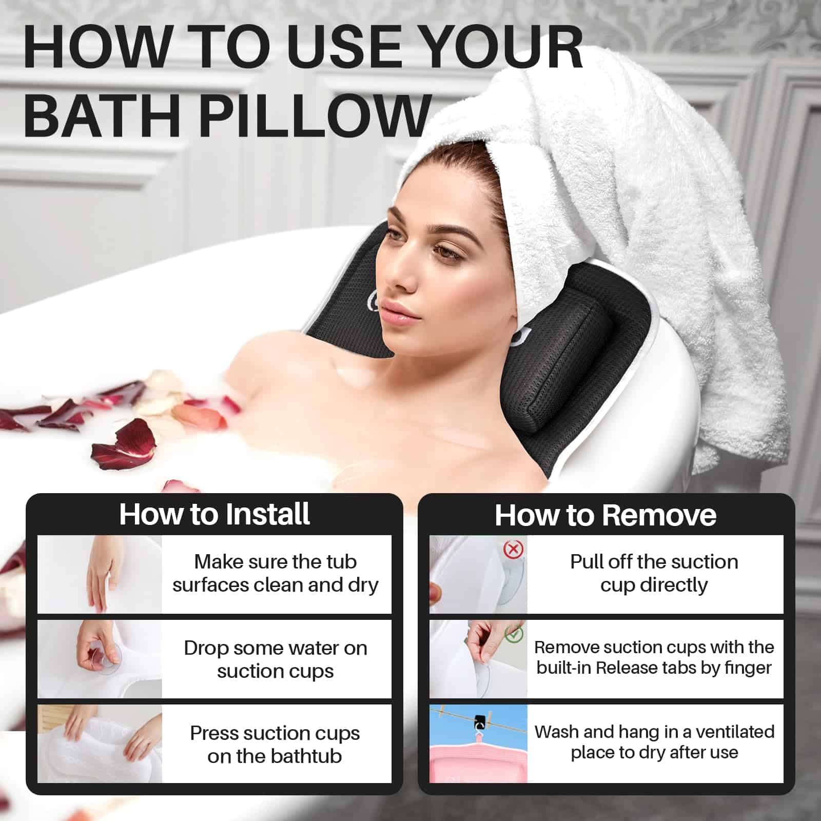 Almohada de Baño de Cuerpo Completo con -Gris - Imagen 10