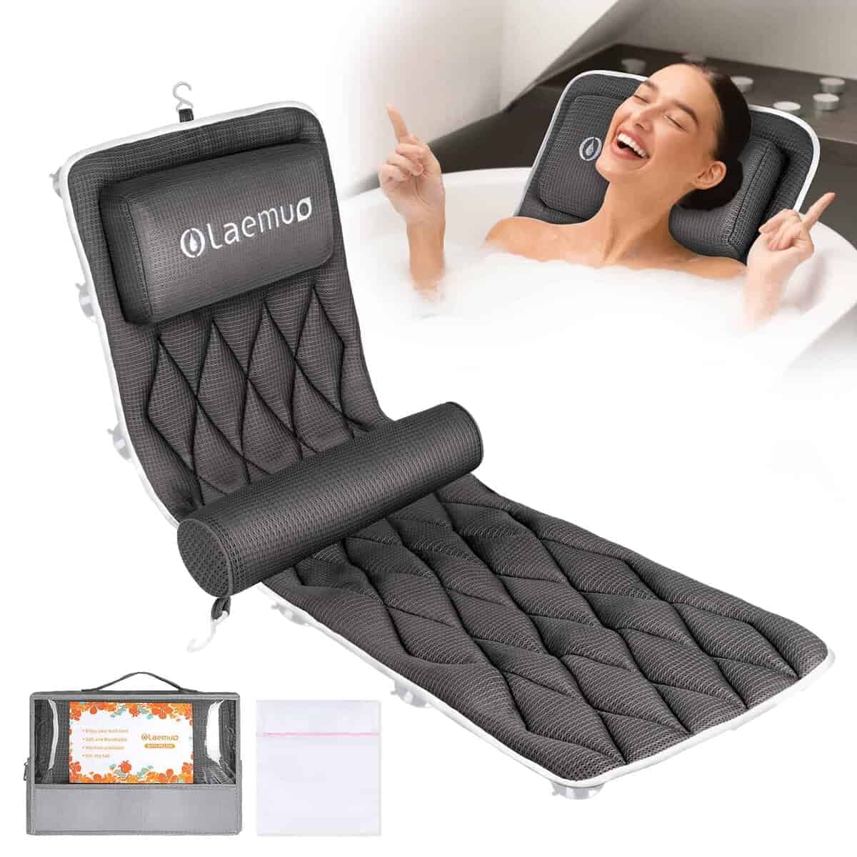 Almohada de Baño de Cuerpo Completo con -Gris