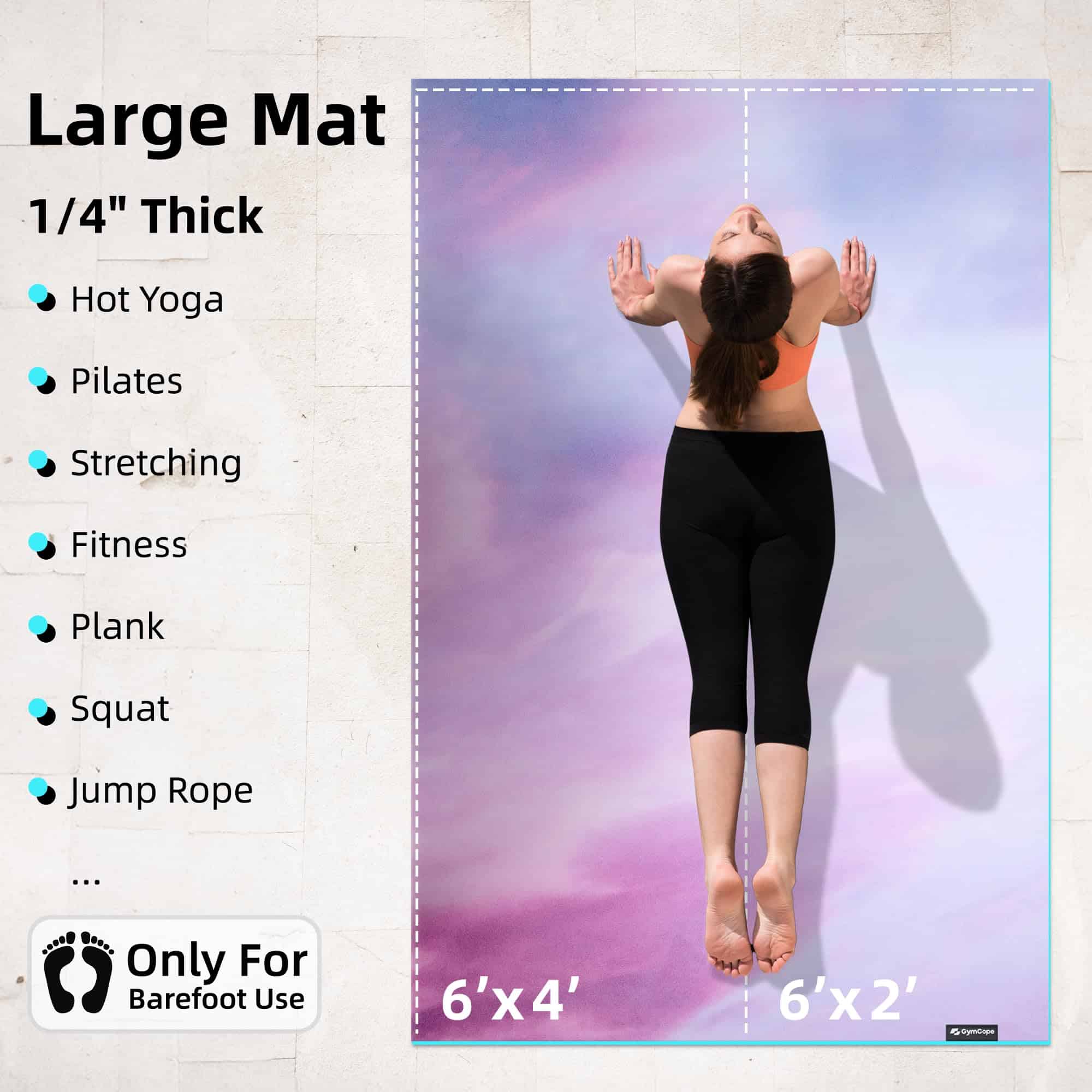 Tapete de Yoga Caliente GymCope para Mujeres, 1/4 de - Imagen 5