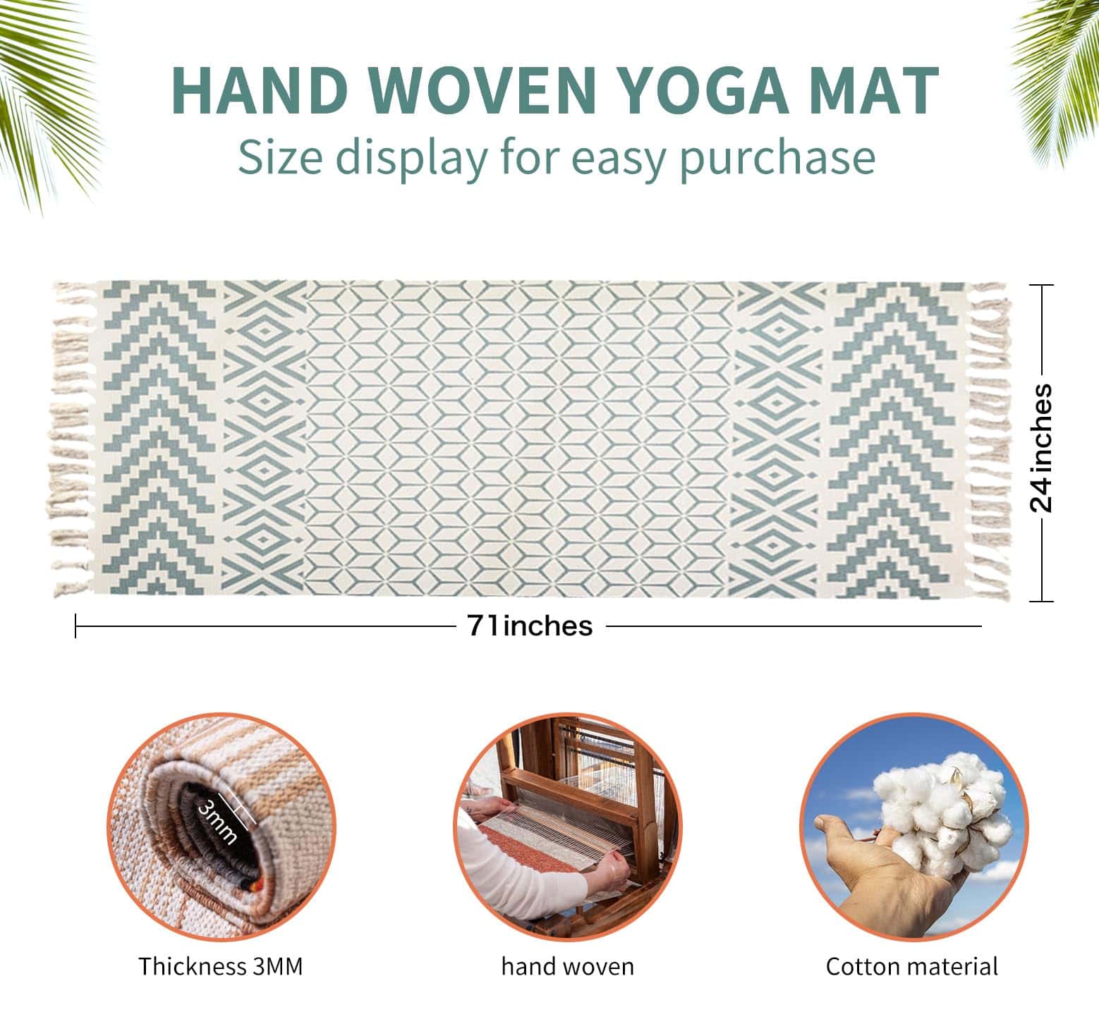 Tapete de Yoga Orgánico Hecho a Mano -100% Orgánico - LingZh - Imagen 3