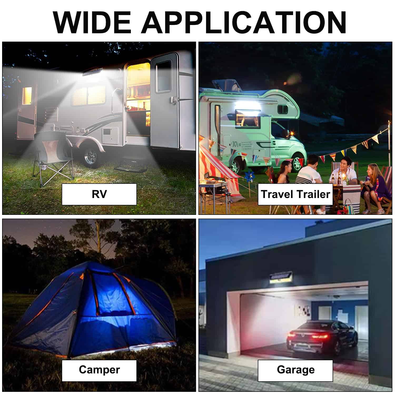 CCBASEBALL Lámpara solar para porche de RV, 118 LED Luces - Imagen 7