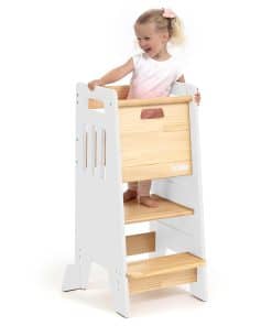 Torre para Niños Pequeños con Puerta Corrediza -Blanco
