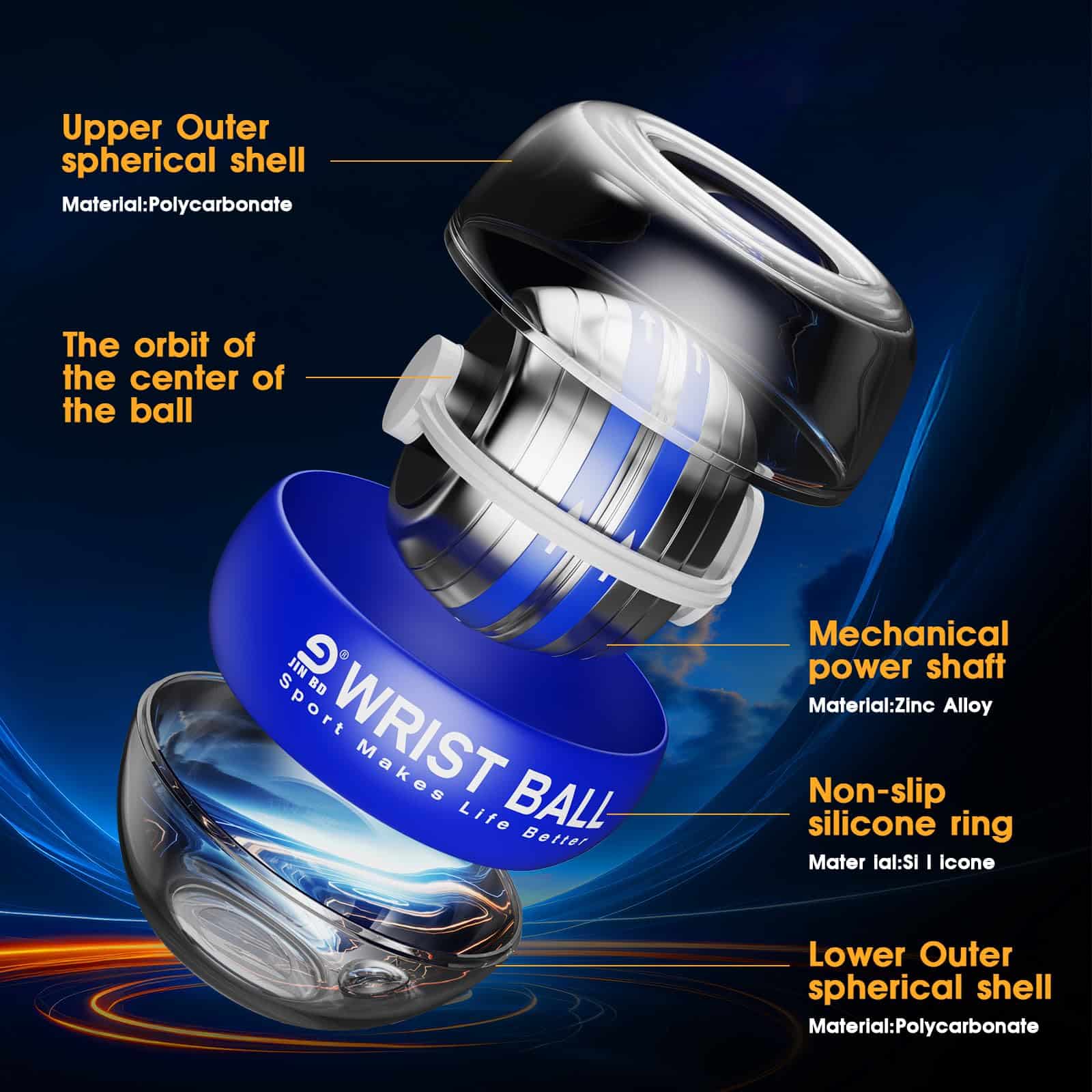 JIN BDWrist Trainer Ball Auto-Start Wrist Strengthener - Imagen 5