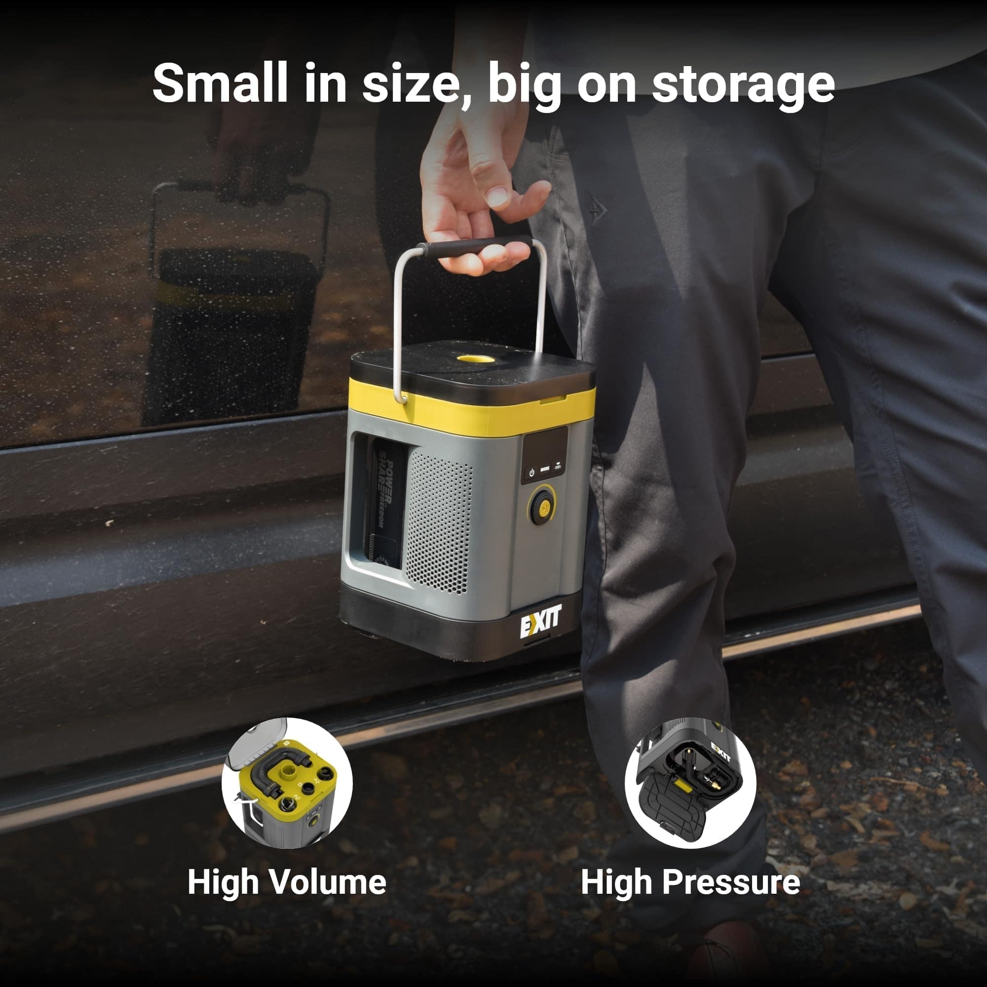 Compresor de aire portátil EXIT 20V para inflar llantas de - Imagen 4