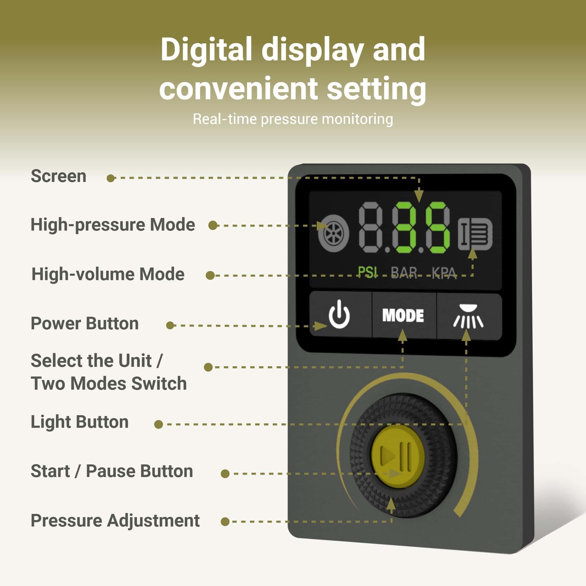 Compresor de aire portátil EXIT 20V para inflar llantas de - Imagen 7