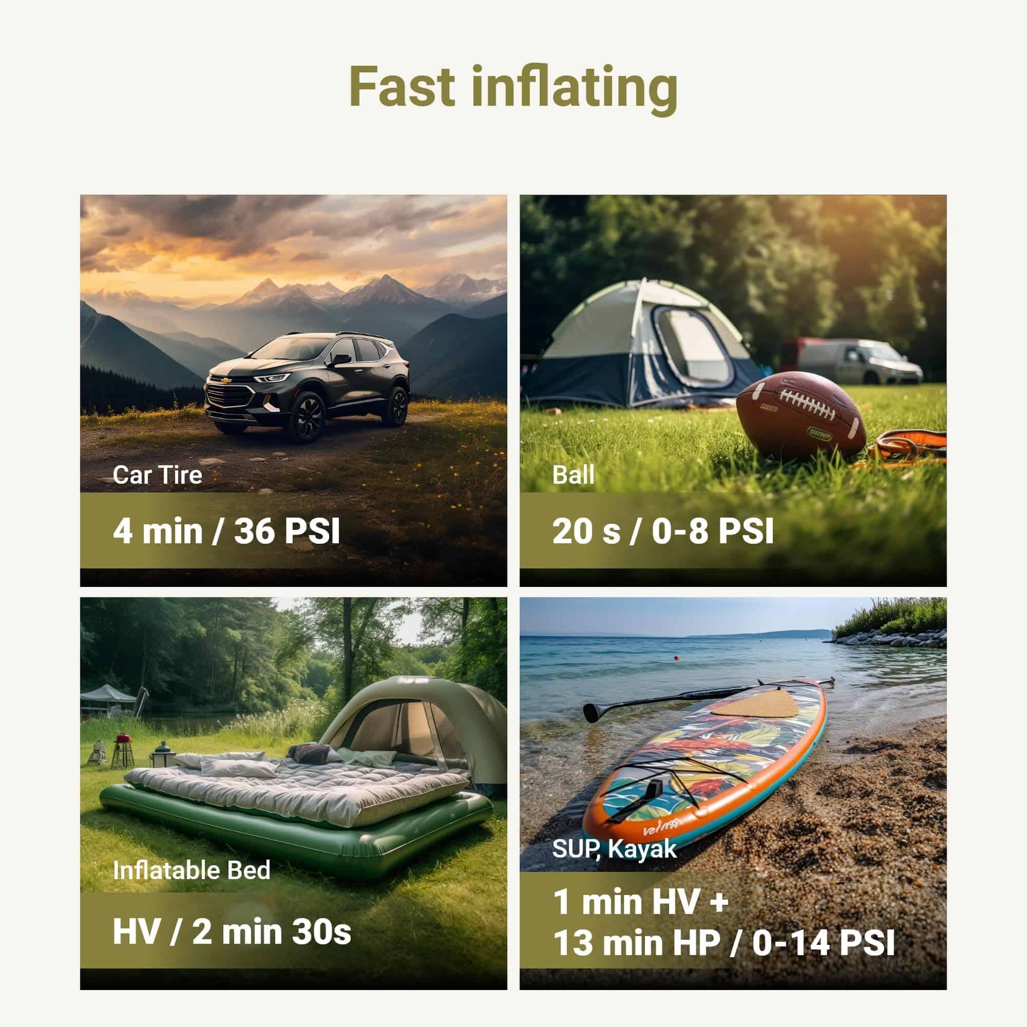 Compresor de aire portátil EXIT 20V para inflar llantas de - Imagen 8