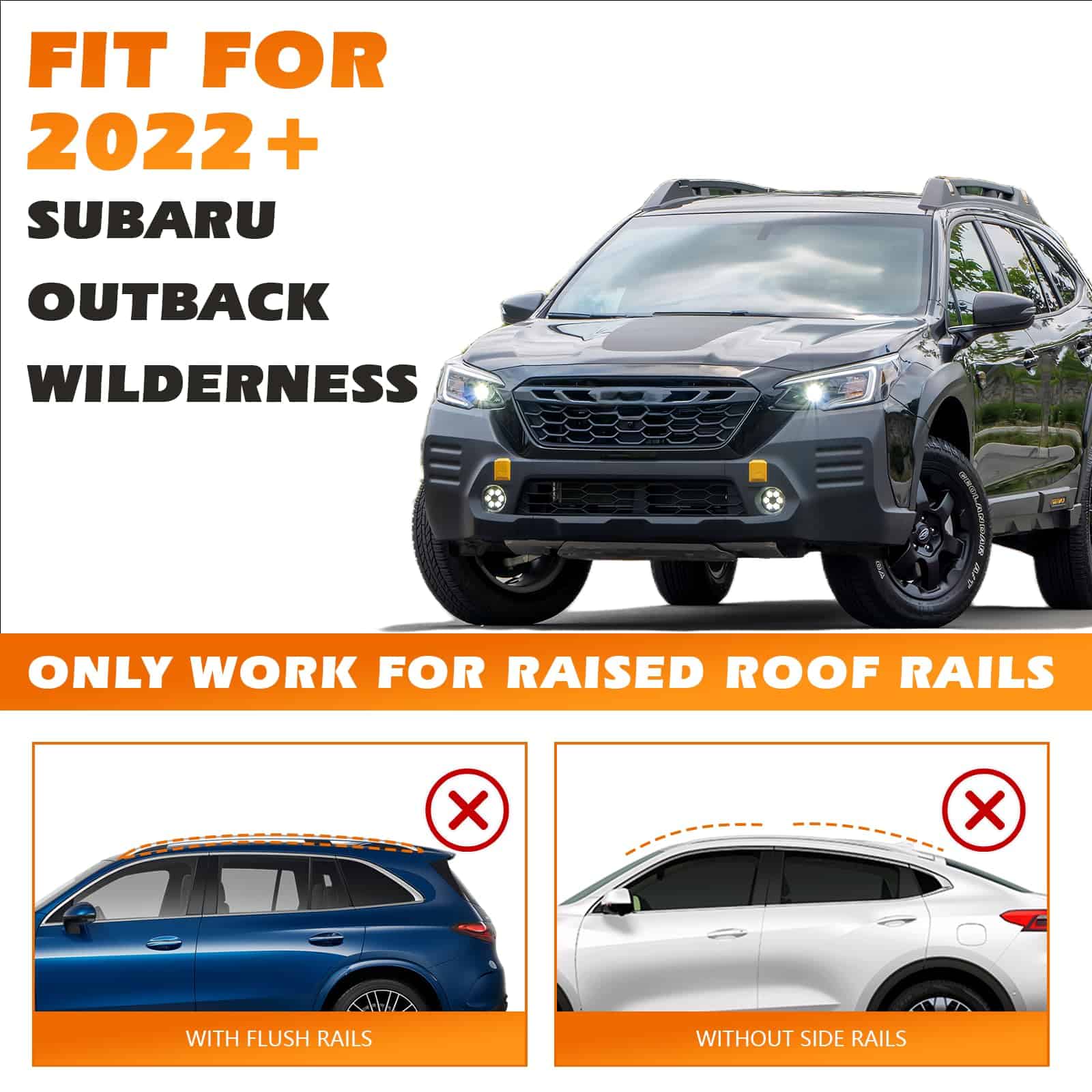 Barras de techo con rieles elevados para Subaru Outback - Imagen 3