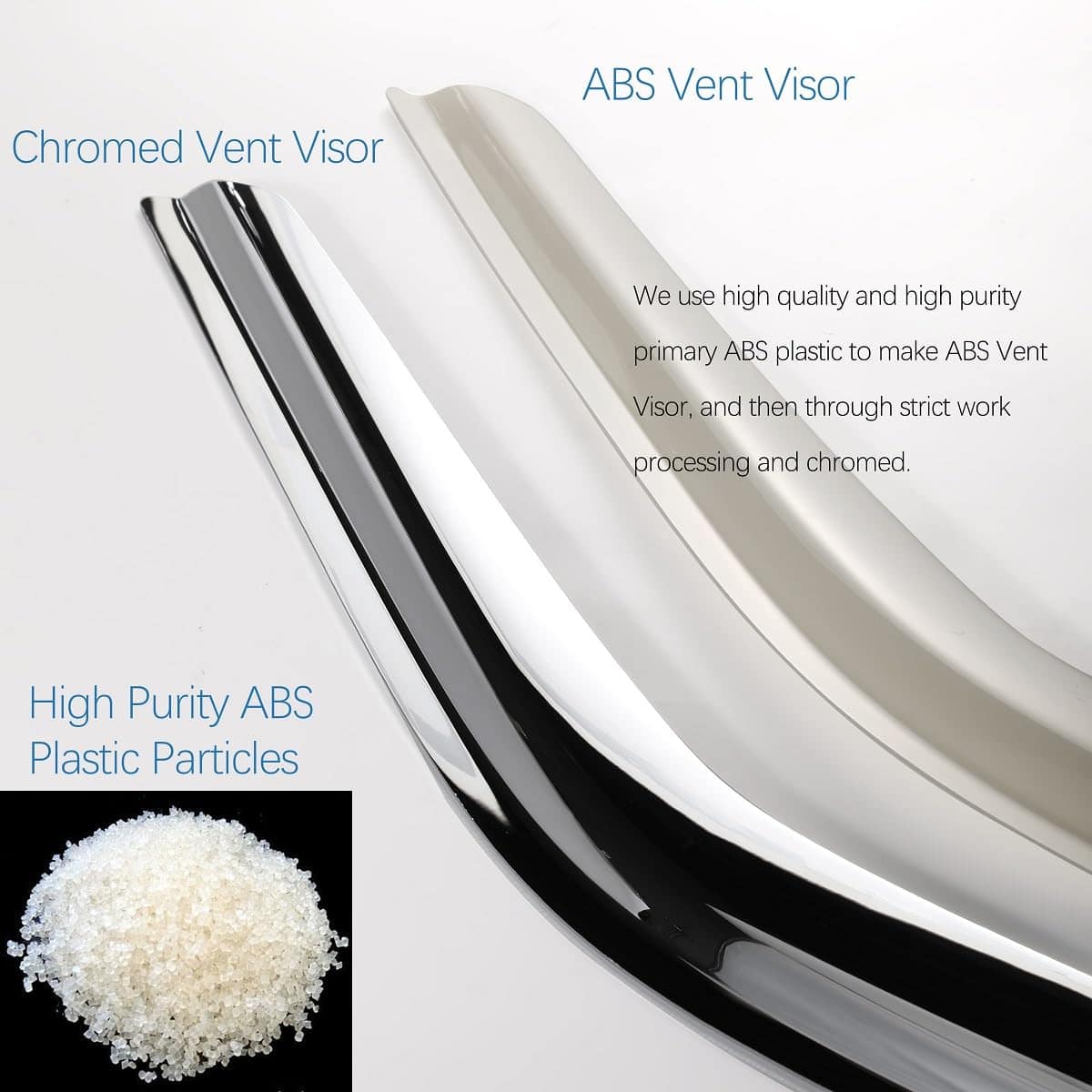 Deebior 94966Y Visor de Ventana Lateral Cromado, Deflector - Imagen 3