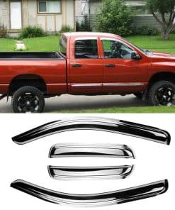 Visera de ventana lateral cromada Deebior 94623Y para Dodge