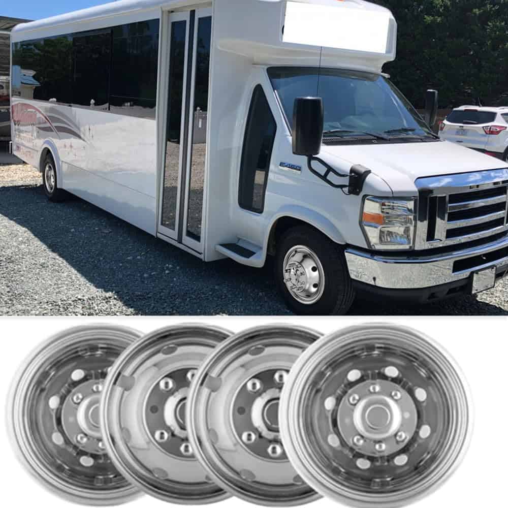 Wensdy 4pcs 16" Polished Stainless Steel Dually Wheel