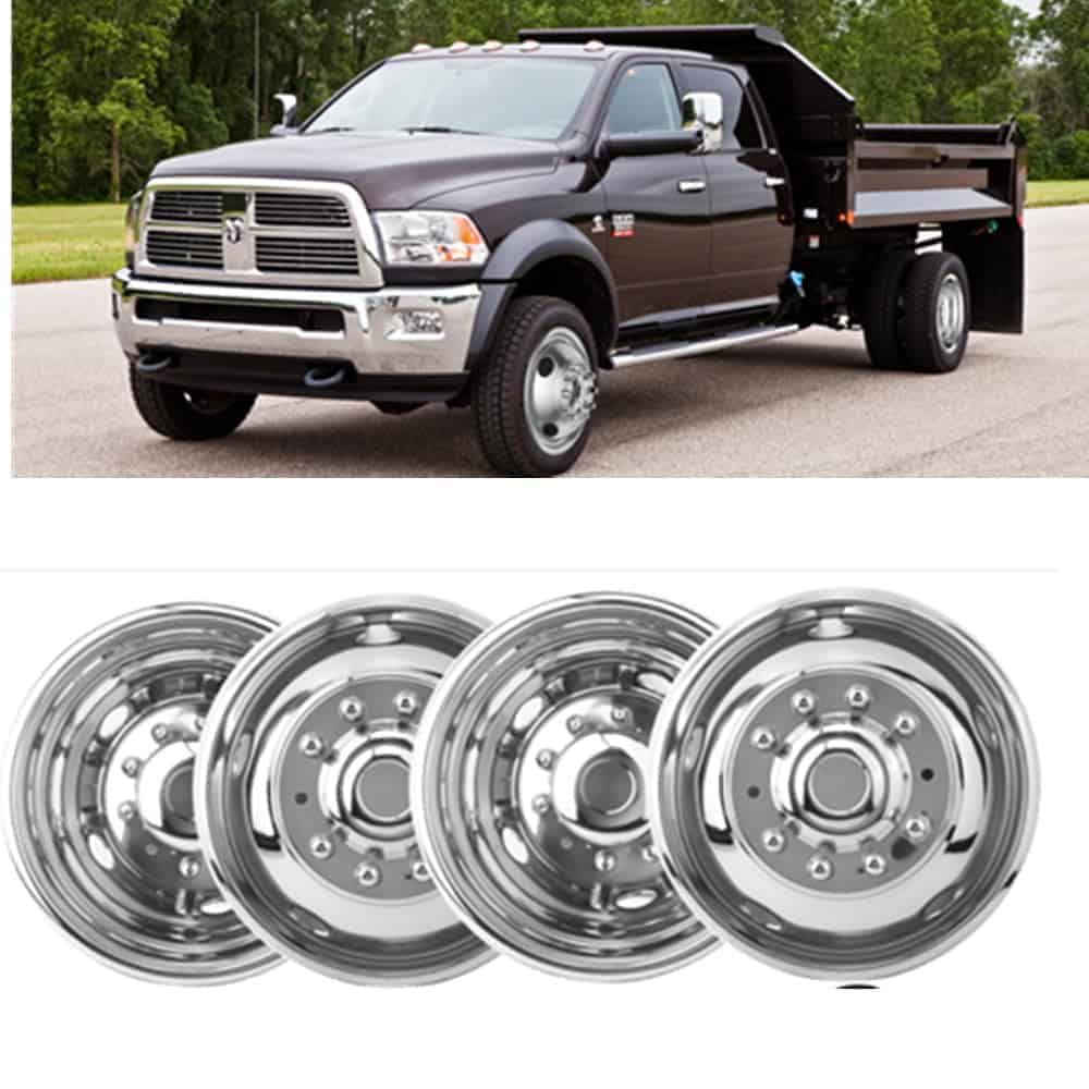 Juego de 4 Tapacubos para Ruedas Dobles de Acero Inoxidable