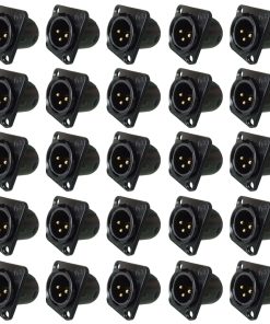 Conector XLR macho de 3 pines para montaje en panel