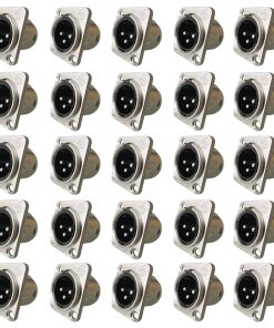 Conector XLR Macho de chasis conrecubierta de cromo fino y