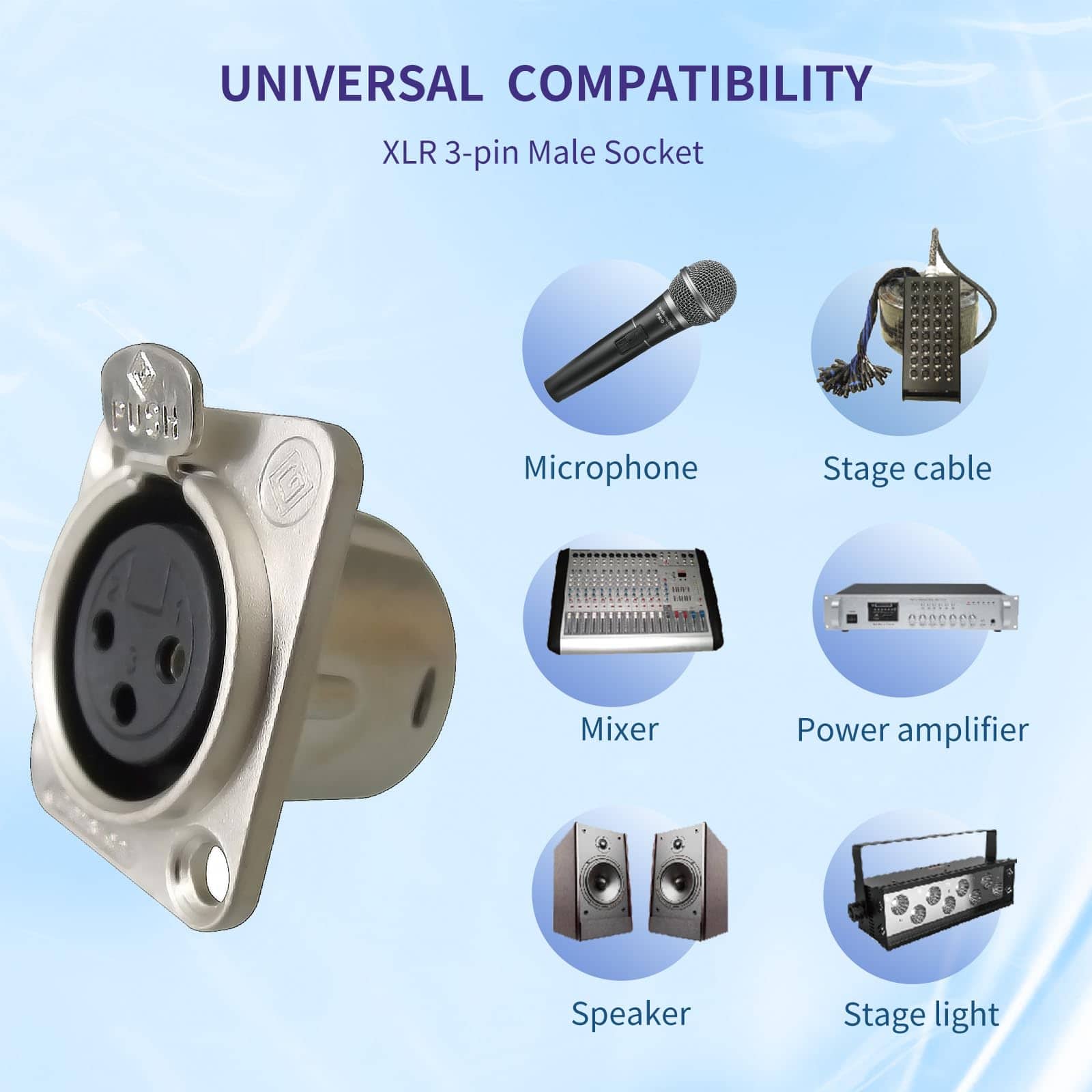 Conector Hembra de Panel Chasis XLR de 3 pines RIVIERA con - Imagen 3