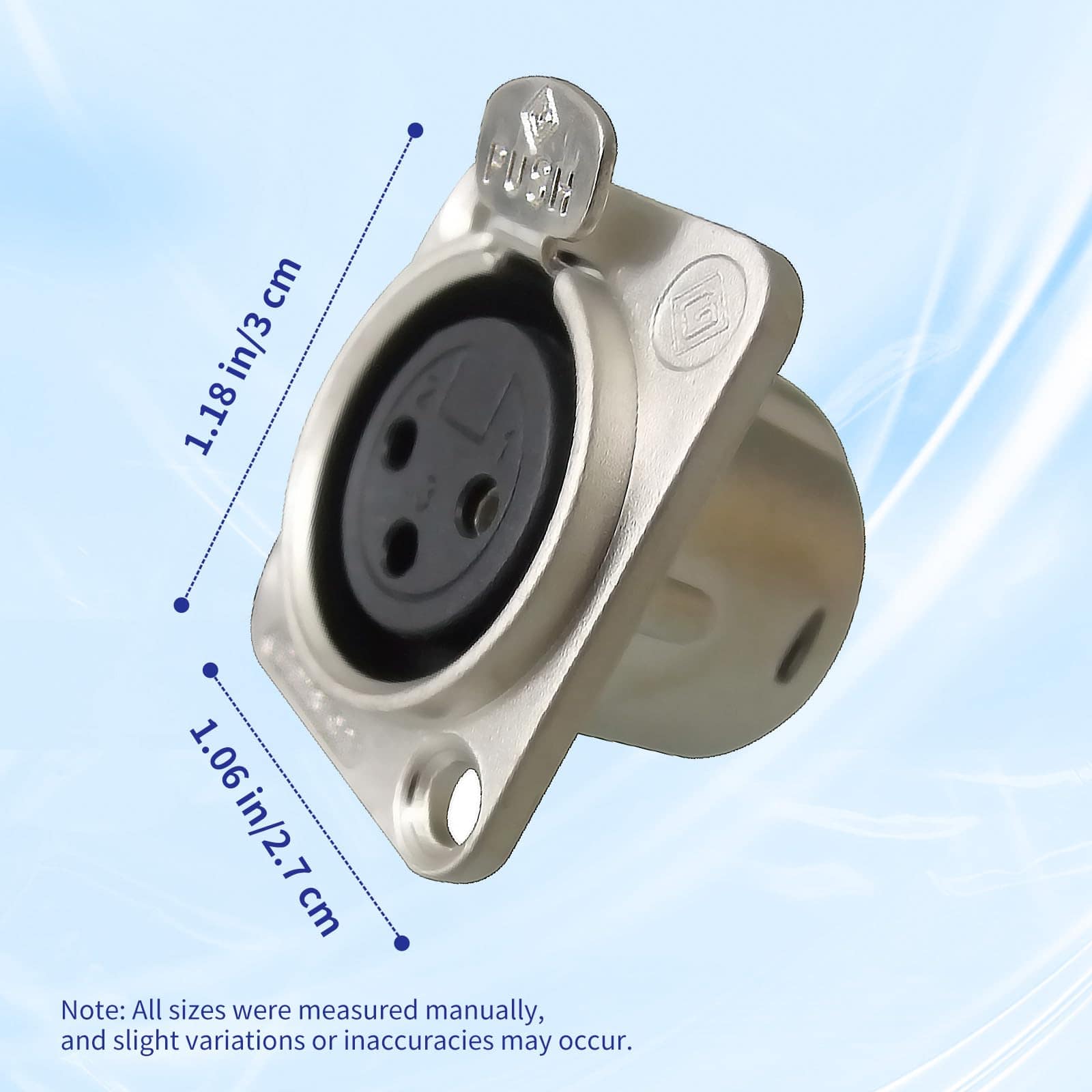 Conector Hembra de Panel Chasis XLR de 3 pines RIVIERA con - Imagen 5