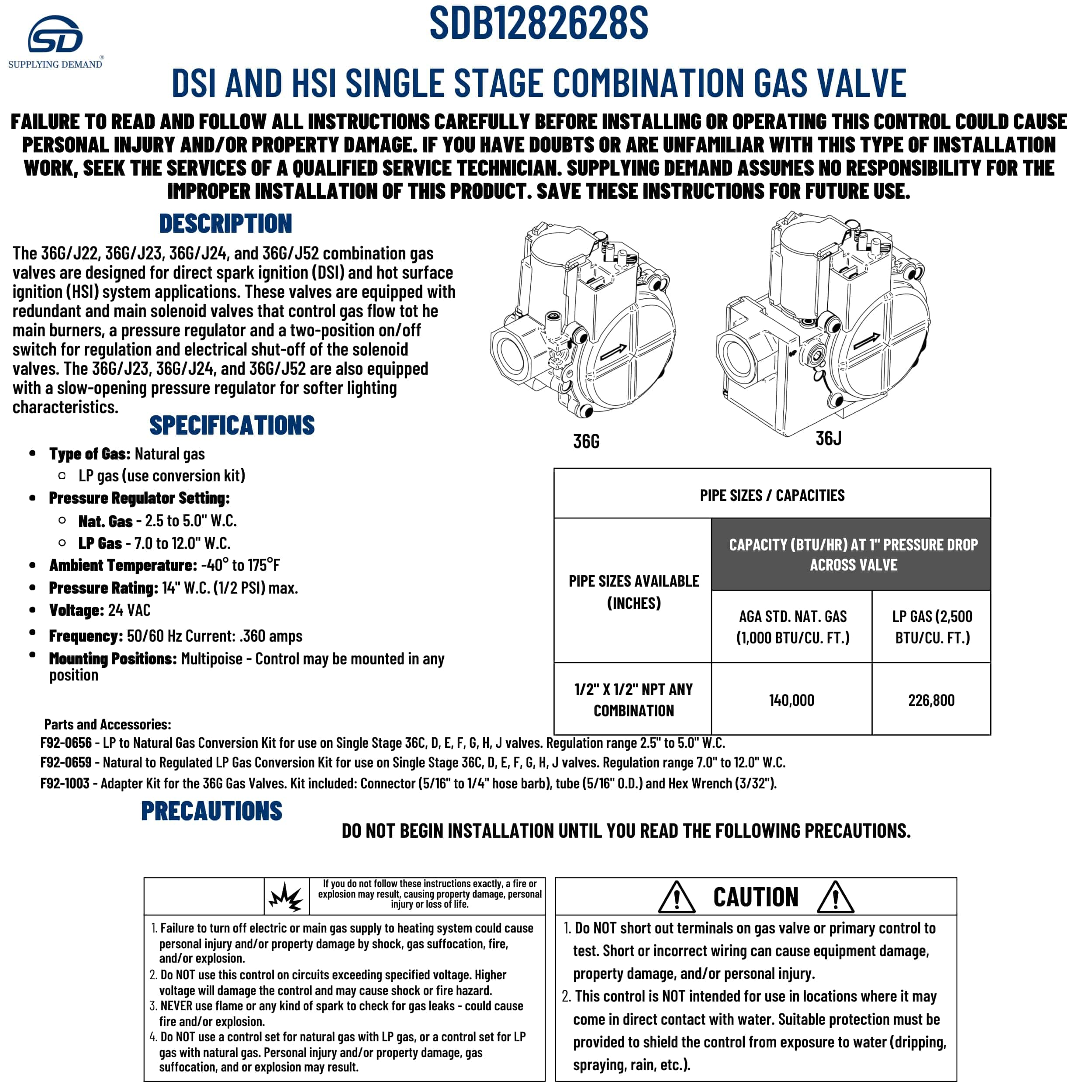 Ensamblaje de Válvula de Gas de Horno HVAC de Suministro de - Imagen 5