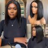 Peluca Bob Corta de Cierre de 5x5 de Cabello Humano