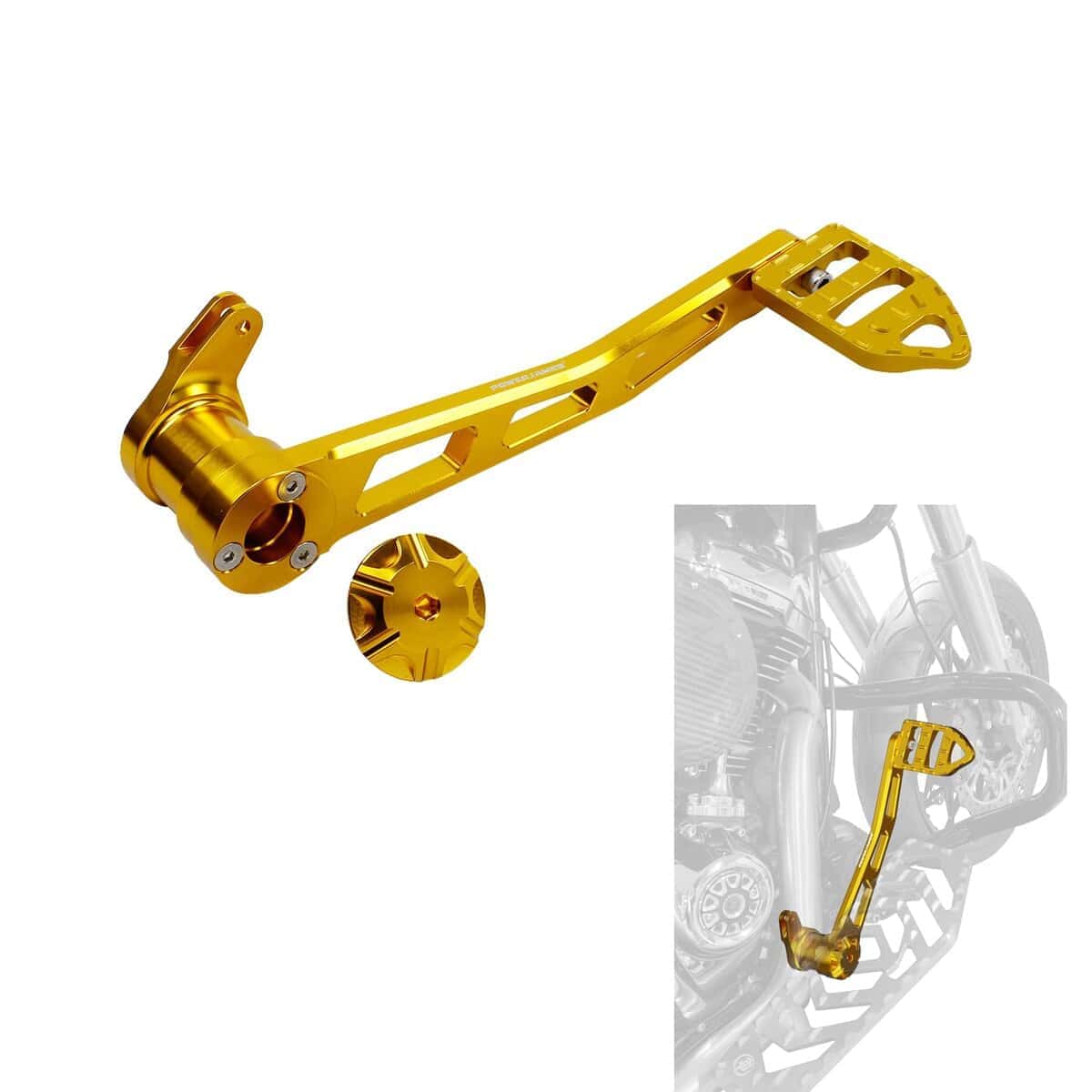 Palanca de freno de pie dorada POWER JAMES de 10.2" de