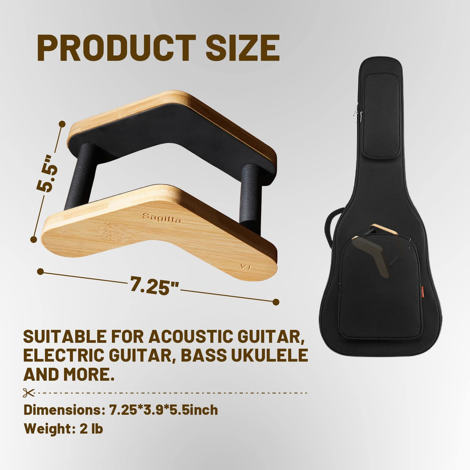 Soporte de guitarra INVIMENT, Soporte de guitarra acústica - Imagen 4